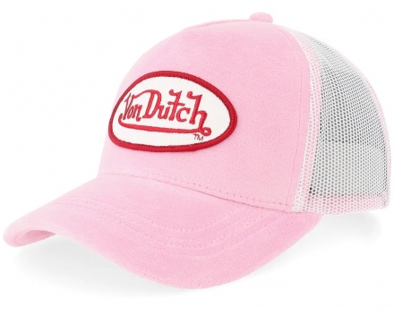 Casquette - Von Dutch Oval Patch Velour Trucker (rose)