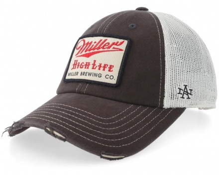 Casquette - American Needle Miller High Life Trucker (gris foncé/blanc)