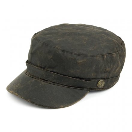 Casquette gavroche/irlandaise - Jaxon Hats Weathered Cotton Army Cap (marron)