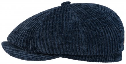 Casquette gavroche/irlandaise - Stetson Hatteras Corduroy Jersey Newsboy Cap (bleu)