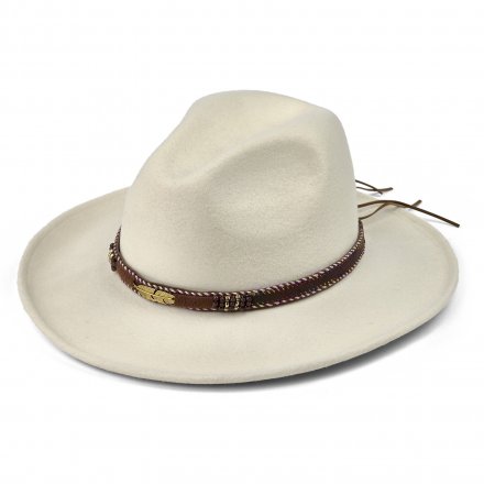 Chapeaux - Gårda Toquerville Crushable Wool felt Western hat (crème)
