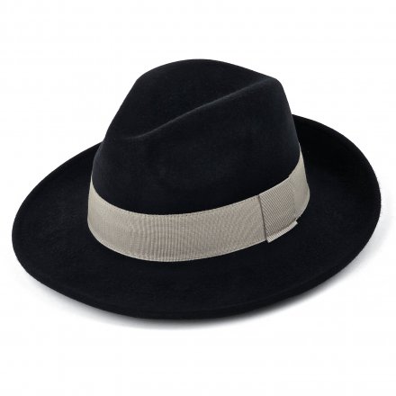 Chapeaux - Gårda Volterra Fedora Wool Hat (noir/crème)