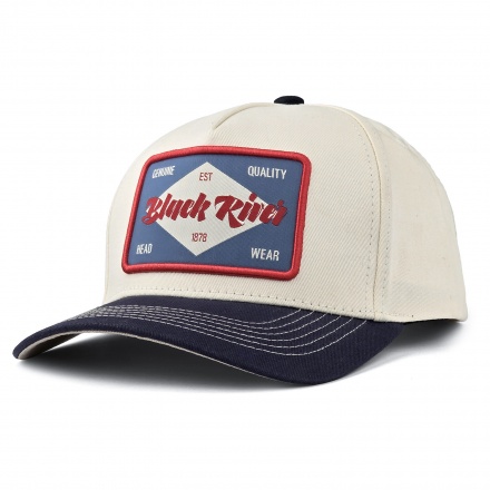 Casquette - Black River Atlanta Cotton Snapback (blanc cassé/bleu marine)
