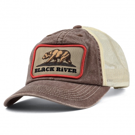 Casquette - Black River Grizzly Washed Trucker (marron/crème)