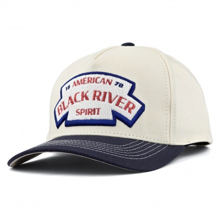 Casquette - Black River Nashville Cotton Snapback (blanc cassé/bleu marine)
