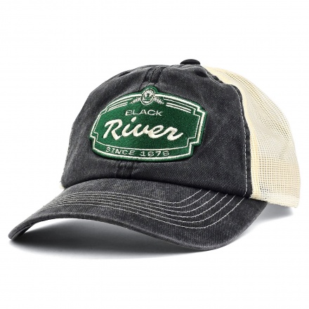 Casquette - Black River Sacramento Washed Trucker (noir/crème)