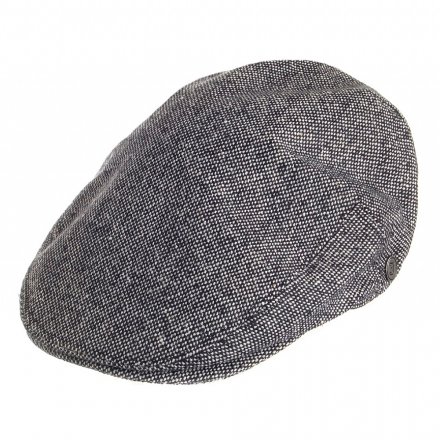 Casquette gavroche/irlandaise - Jaxon Hats Marl Tweed Flat Cap (noir-blanc)