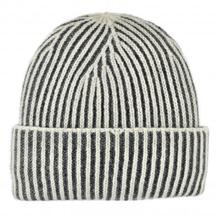 Bonnet - Gårda Megève Striped Cashmere Mix Beanie (gris/blanc)