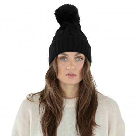 Bonnet - Gårda Saas-Fee Cable Knit Wool Mix Beanie (noir)