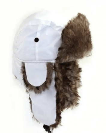 Chapeaux d'hiver - Trapper Hat with Faux Fur (blanc)