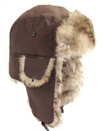 Chapeaux d'hiver - Trapper Hat with Faux Fur (marron)