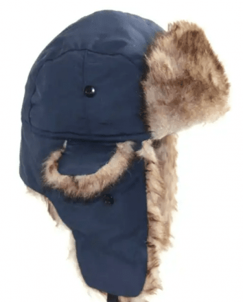 Chapeaux d'hiver - Trapper Hat with Faux Fur (bleu)