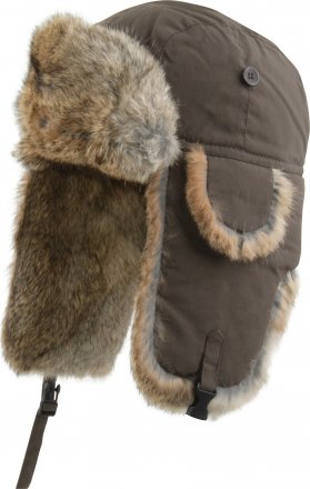 Chapeaux d'hiver - MJM Trapper Hat Taslan with Rabbit Fur (Marron)