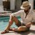 Chapeau de paille - Gårda Marzagan Raffia Trilby (naturel/bleu)