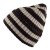 Bonnet - Gårda Davos Striped Merino Wool Beanie (marron/beige)