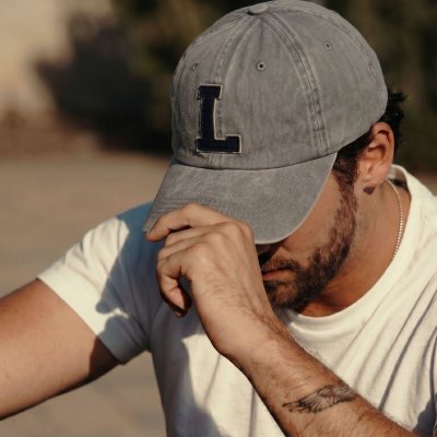 Casquette - Gårda Letter Cap 'L' (gris clair/bleu)