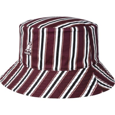 Chapeaux - Kangol Double Pattern Bucket (rouge-noir-blanc)