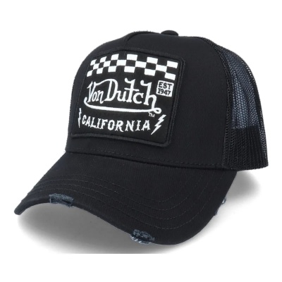Casquette - Von Dutch Square Patch Trucker (noir)