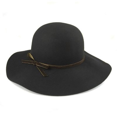 Chapeaux - Vintage Wool Floppy Hat (noir)