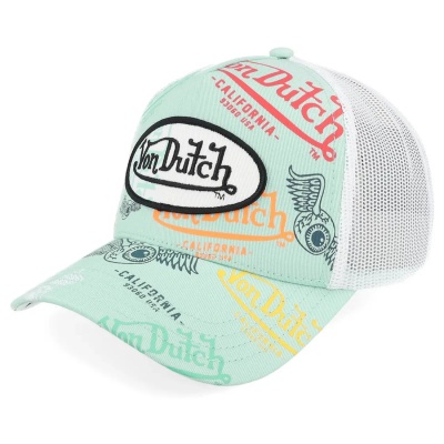 Casquette - Von Dutch Grafitti Trucker (vert menthe/blanc)