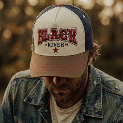 Casquette - Black River Texas Cotton Cap (crème/marine/marron)