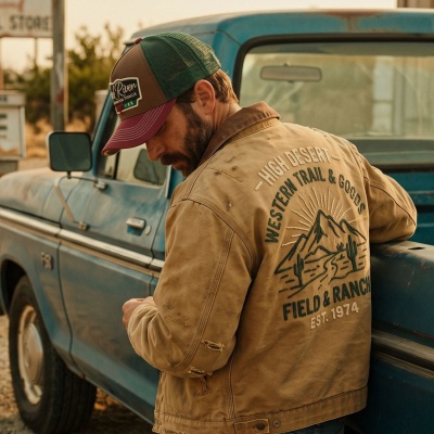 Casquette - Black River Outlaw Trucker (marron/vert/rouge)