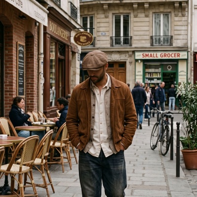 Casquette gavroche/irlandaise - Gårda Vero Linen Newsboy Cap (marron)