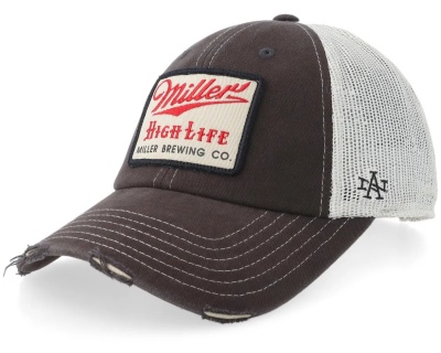 Casquette - American Needle Miller High Life Trucker (gris foncé/blanc)