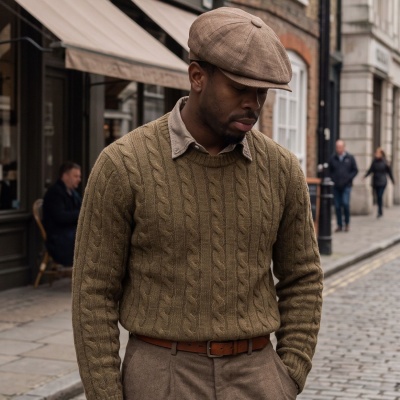 Casquette gavroche/irlandaise - Gårda Vero Linen Newsboy Cap (marron)
