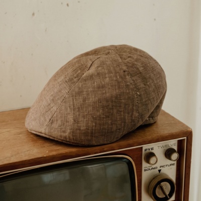 Casquette gavroche/irlandaise - Gårda Tallone Linen Flat Cap (marron)
