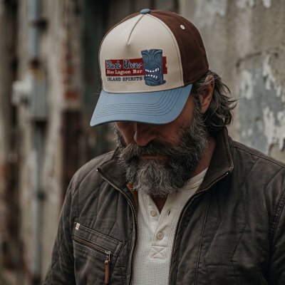 Casquette - Black River Lagoon Bar Trucker (blanc cassé/bleu)