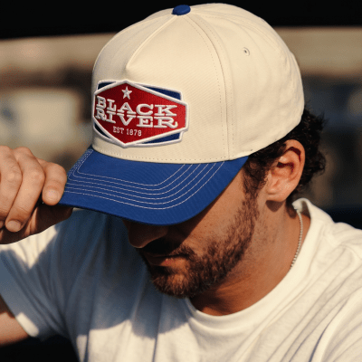 Casquette - Black River Cincinnati Cotton Snapback (blanc cassé/bleu)