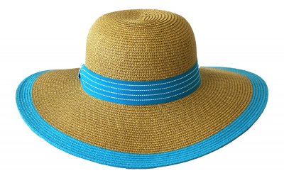 Chapeaux - Jacaru Ribbon Detail Hat (bleu/beige)