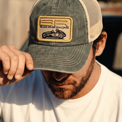 Casquette - Black River Racer Washed Trucker (vert foncé/crème)