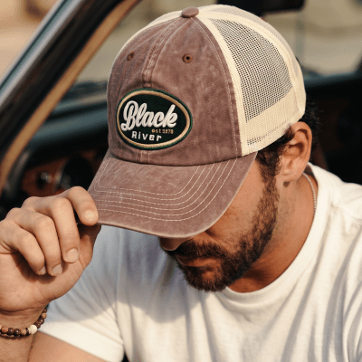 Casquette - Black River Eugene Washed Trucker (marron/crème)