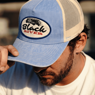 Casquette - Black River Hot Rod Washed Trucker (bleu clair/crème)