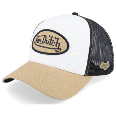 Casquette - Von Dutch Oval Patch Trucker (noir/blanc/beige)