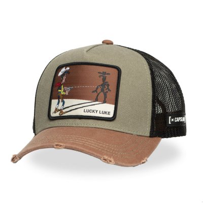 Casquette - Capslab Lucky Luke Trucker (marron/gris)