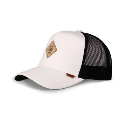 Casquette - Djinns HFT Cotton Knit Trucker (blanc cassé/noir)