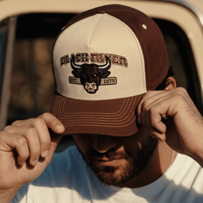 Casquette - Black River Cow Cotton Cap (crème/brun)