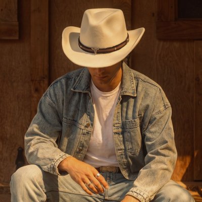 Chapeaux - Gårda Santaquin Crushable Wool felt Western hat (blanc)