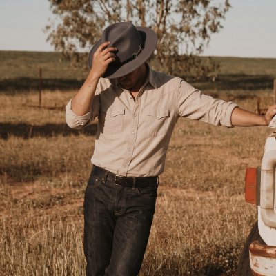 Chapeaux - Gårda Braga Wool felt Fedora (gris)