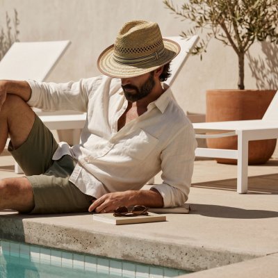 Chapeau de paille - Gårda Agulo Natural Straw Trilby (naturel/crème)