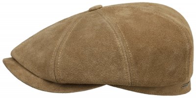 Casquette gavroche/irlandaise - Stetson Delcambre Leather Flat Cap (marron)