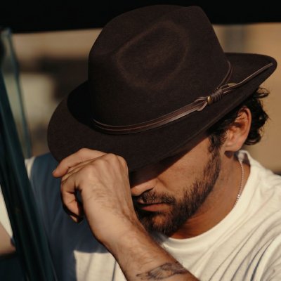 Chapeaux - Gårda Vicenza Crushable Wool felt Fedora (marron)
