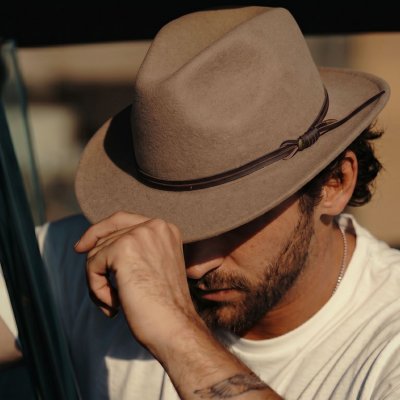 Chapeaux - Gårda Vicenza Crushable Wool felt Fedora (beige)