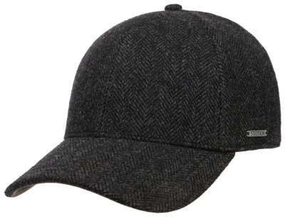 Casquettes - Stetson Wool Herringbone Baseball Cap (noir)