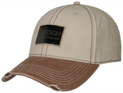 Casquettes - Stetson Baseball Cap Leather Patch Vintage Distressed (marron)