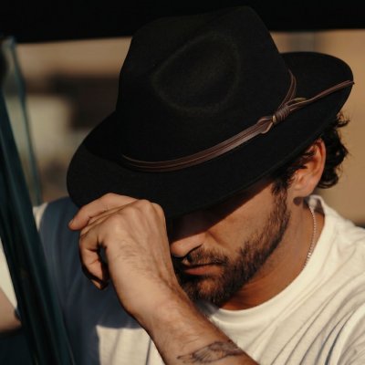Chapeaux - Gårda Vicenza Crushable Wool felt Fedora (noir)