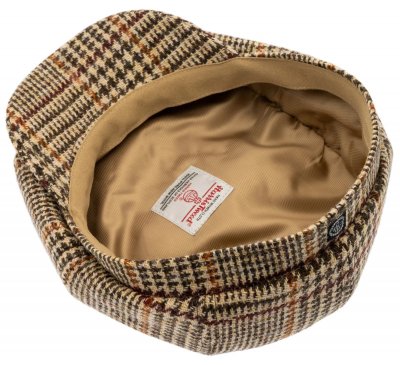 Casquette gavroche/irlandaise - CTH Ericson Glen Check Harris Tweed (beige)